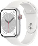 Apple Watch Series 9 GPS + Cellular 45mm Aluminum Silver Case + White Strap-2